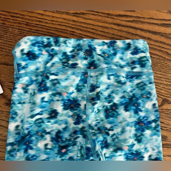 NWT New ATHLETE Girls High Rise Chit Chat Legging Tight Aqua Floral M or XXL - Picture 6 of 9